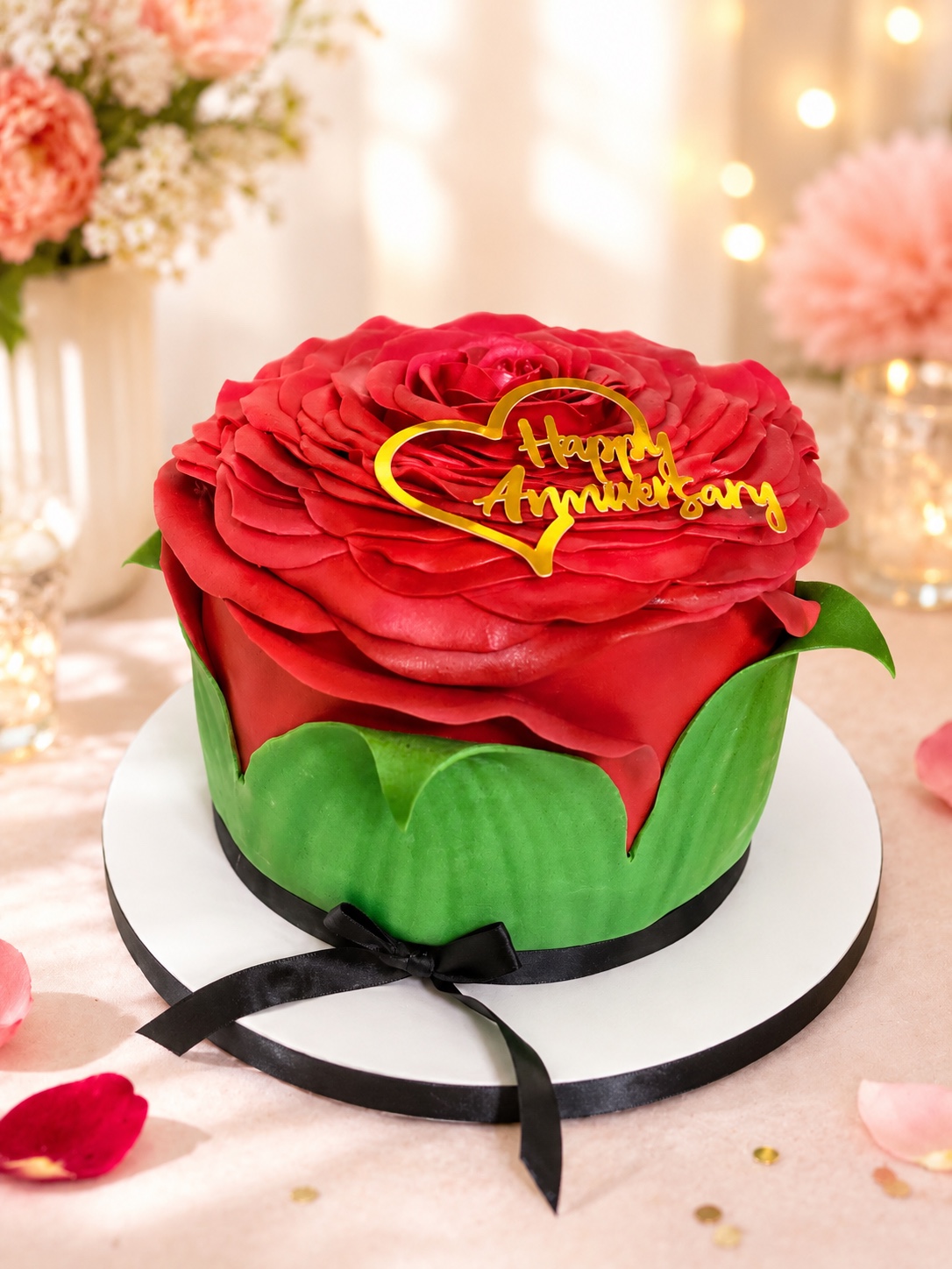 Red Rose Anniversary Cake by Sweet Mischief JA