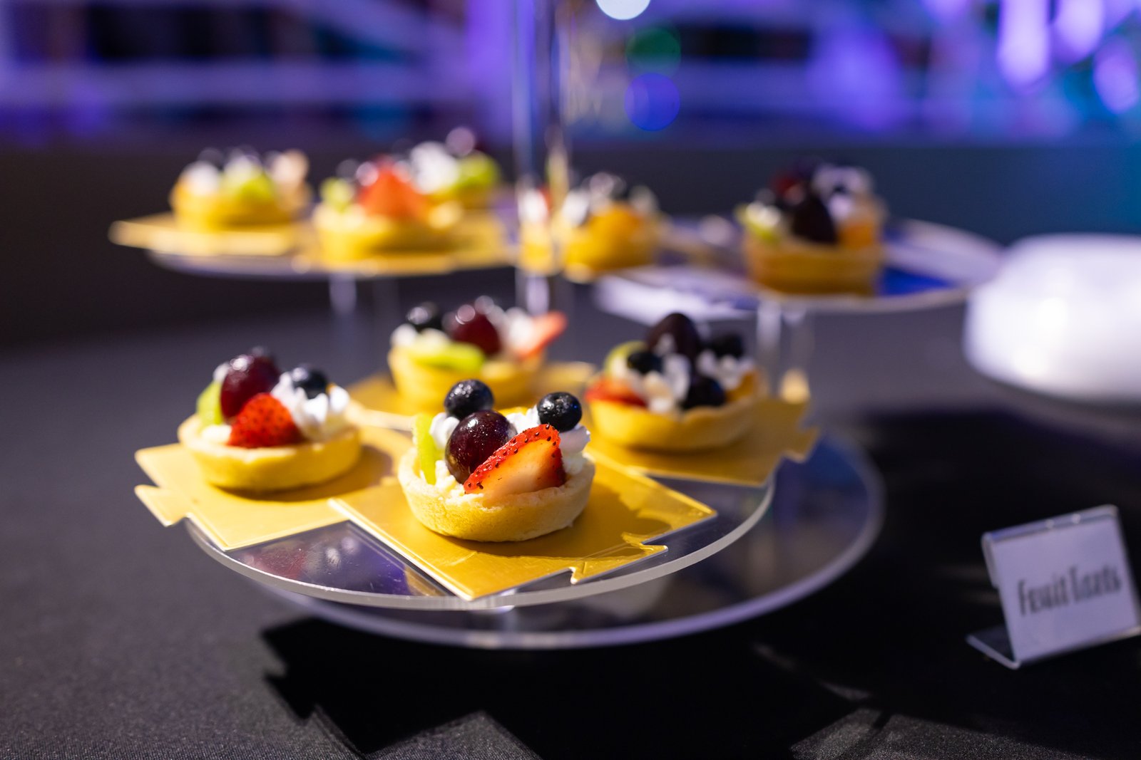 Fruit tarts for a luxury dessert table in Jamaica
