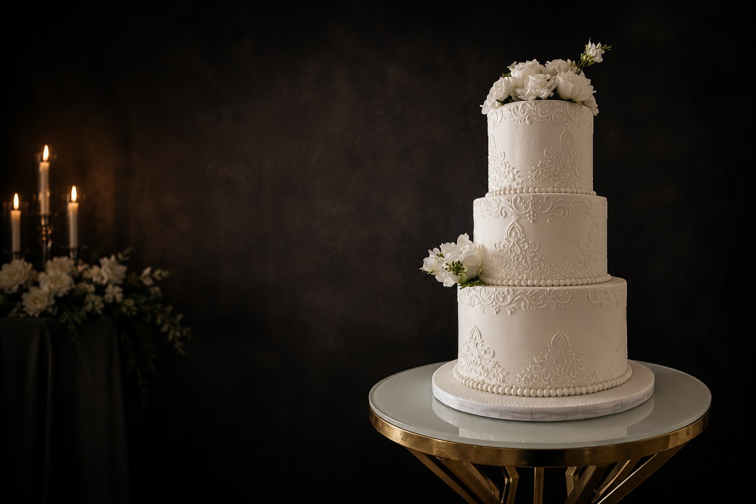 Luxury tiered wedding cake by Sweet Mischief JA