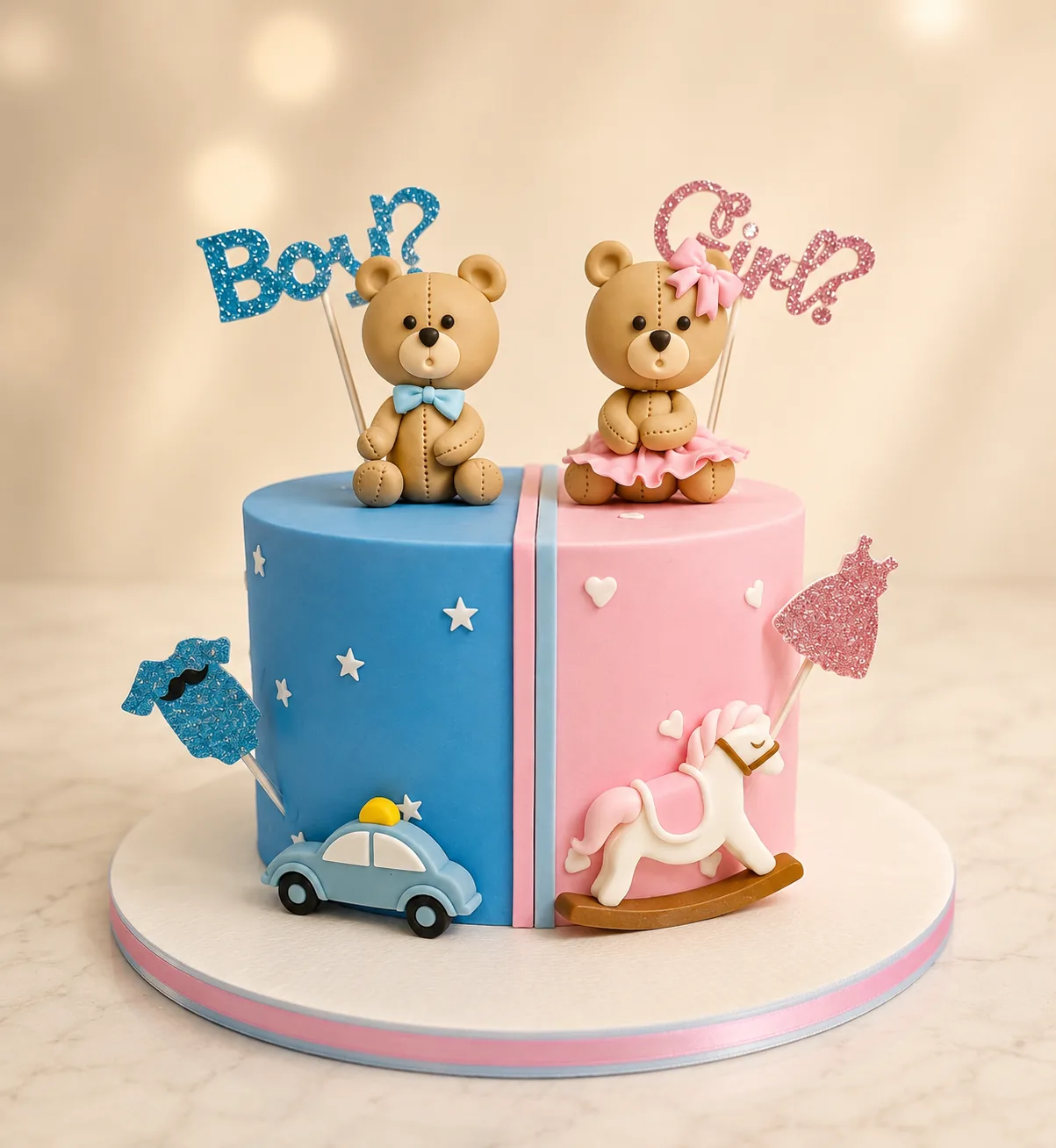 Teddy Bear Baby Shower Cake — baby shower cake by Sweet Mischief JA in Kingston, Jamaica