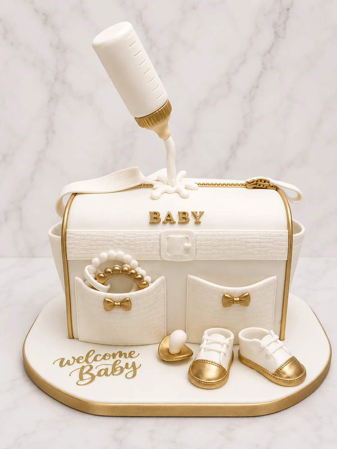 Welcome Baby Cake — baby shower cake by Sweet Mischief JA in Kingston, Jamaica