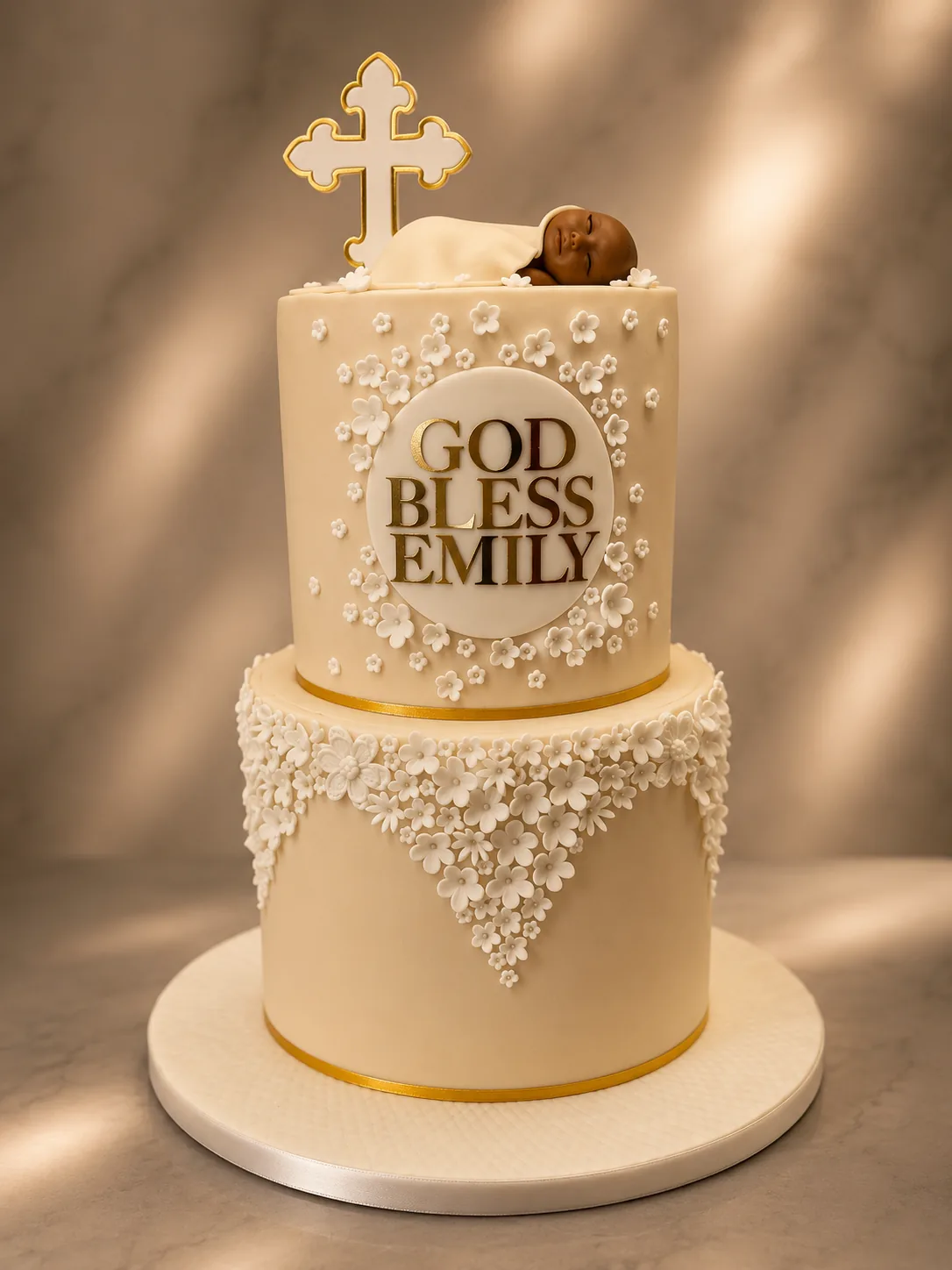 Elegant Christening Cake — christening cake by Sweet Mischief JA in Kingston, Jamaica
