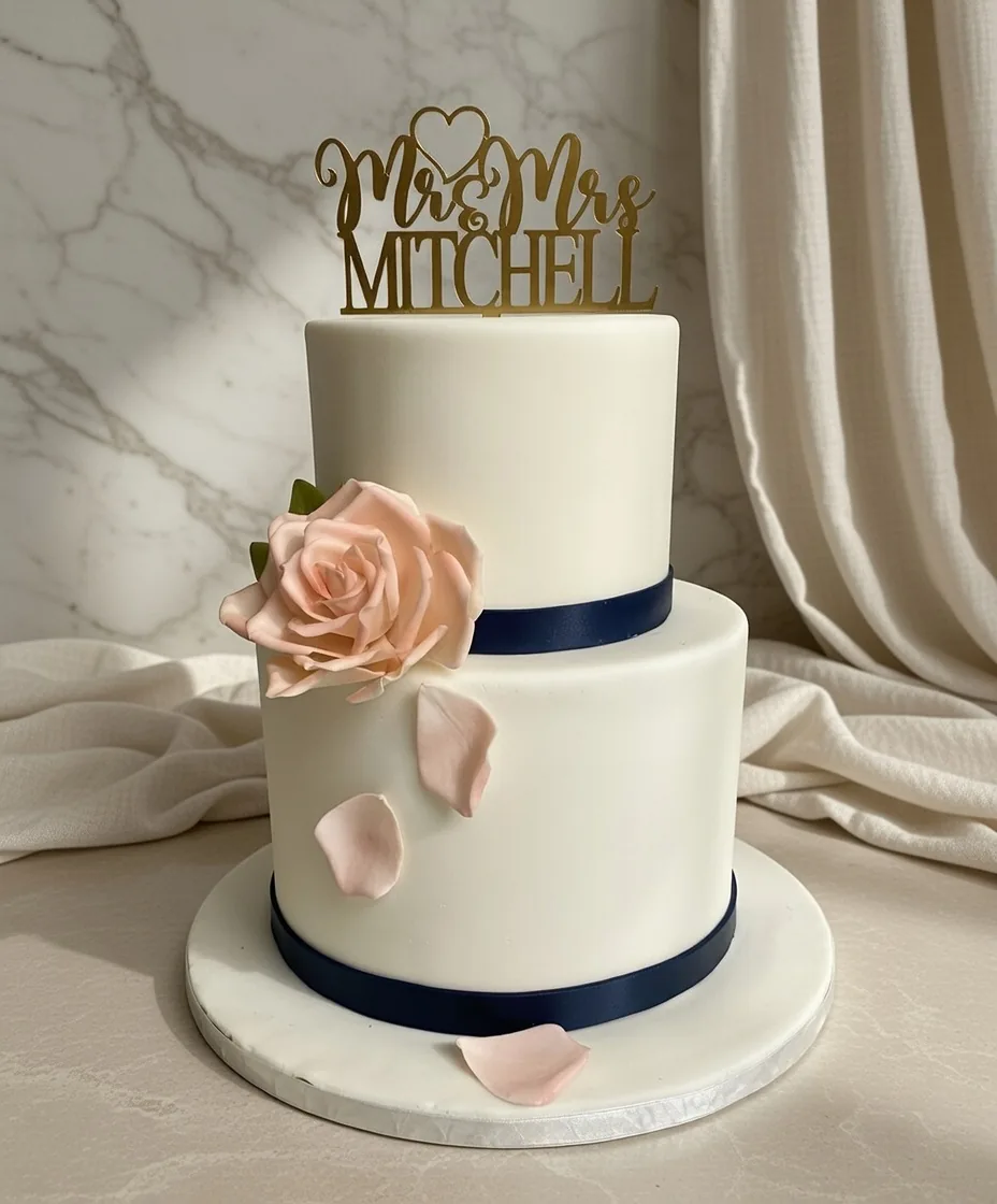 Romantic Tiered Wedding Cake — custom wedding cake by Sweet Mischief JA in Kingston, Jamaica