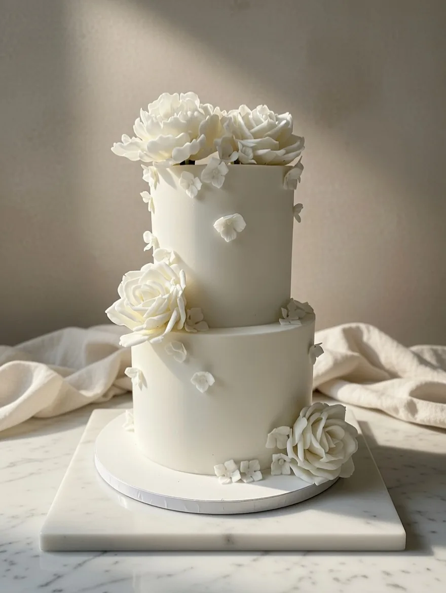 Timeless Tiered Wedding Cake — custom wedding cake by Sweet Mischief JA in Kingston, Jamaica