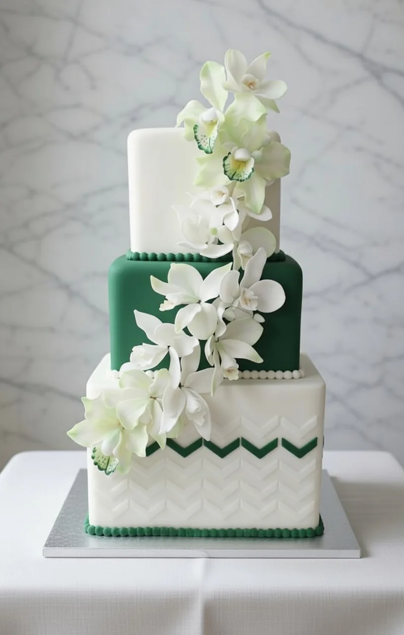 Elegant Floral Wedding Cake — custom wedding cake by Sweet Mischief JA in Kingston, Jamaica