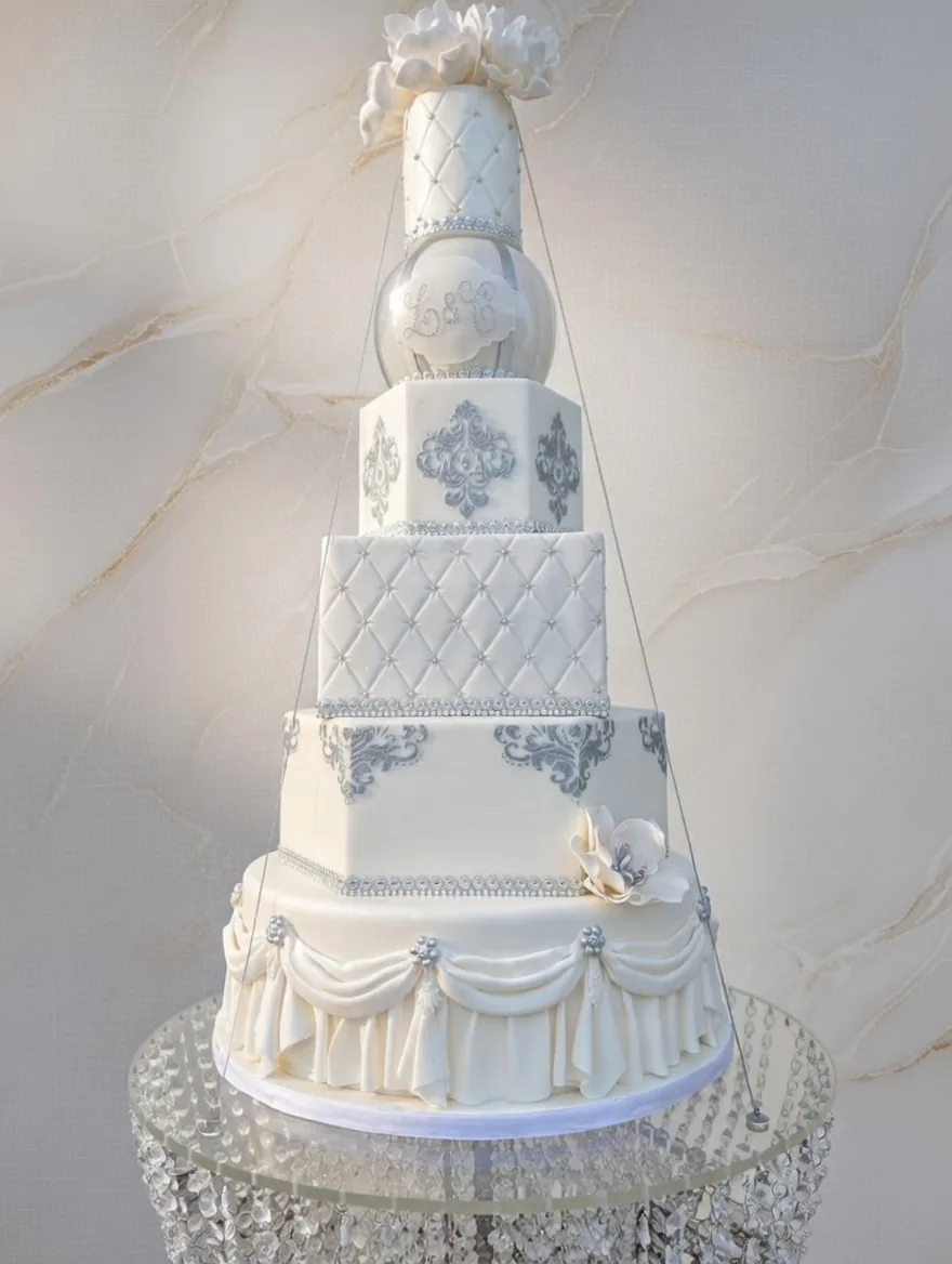 Classic Wedding Cake Design — custom wedding cake by Sweet Mischief JA in Kingston, Jamaica