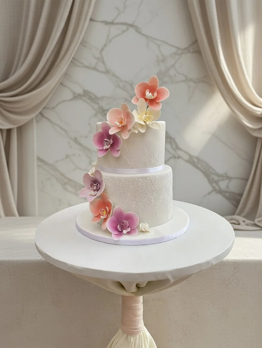Romantic Tiered Wedding Cake — custom wedding cake by Sweet Mischief JA in Kingston, Jamaica