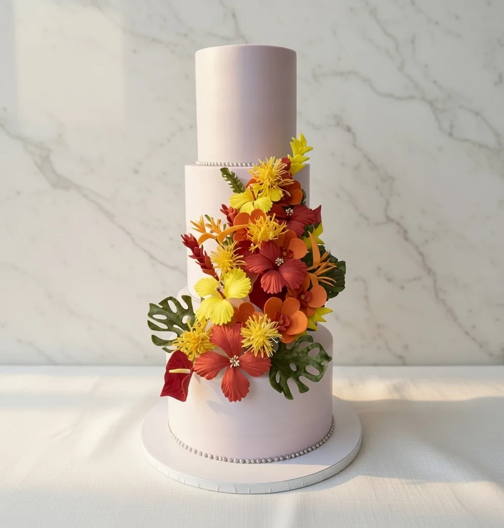 Signature Wedding Cake — custom wedding cake by Sweet Mischief JA in Kingston, Jamaica