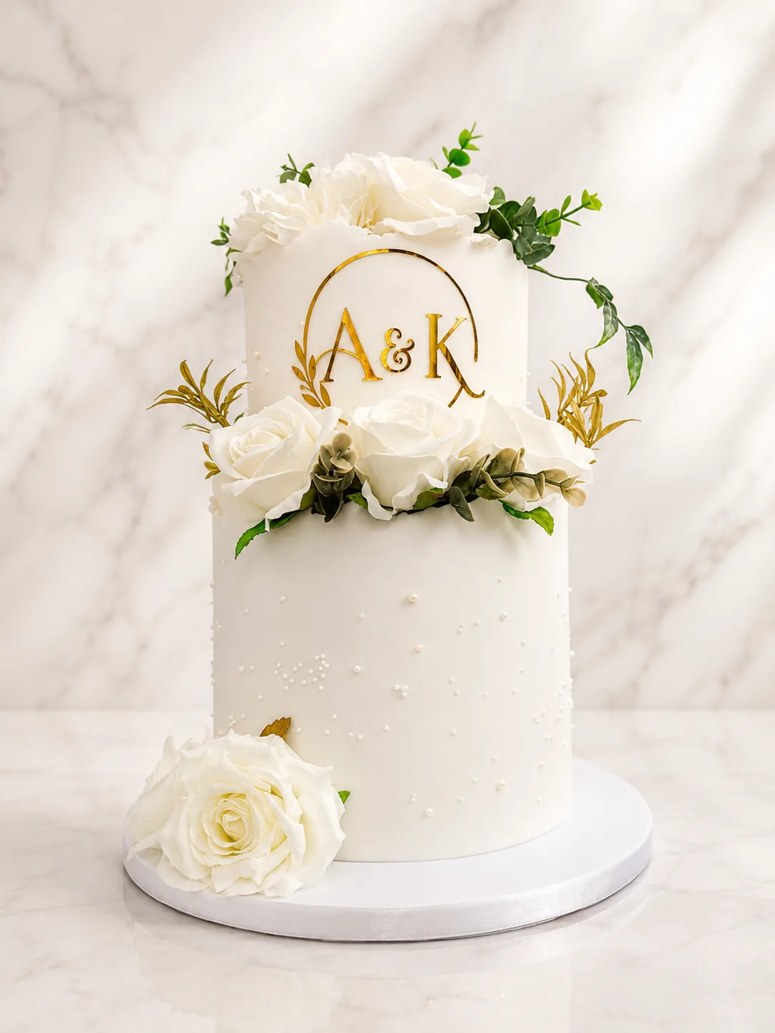 Luxury Wedding Statement Cake — custom wedding cake by Sweet Mischief JA in Kingston, Jamaica