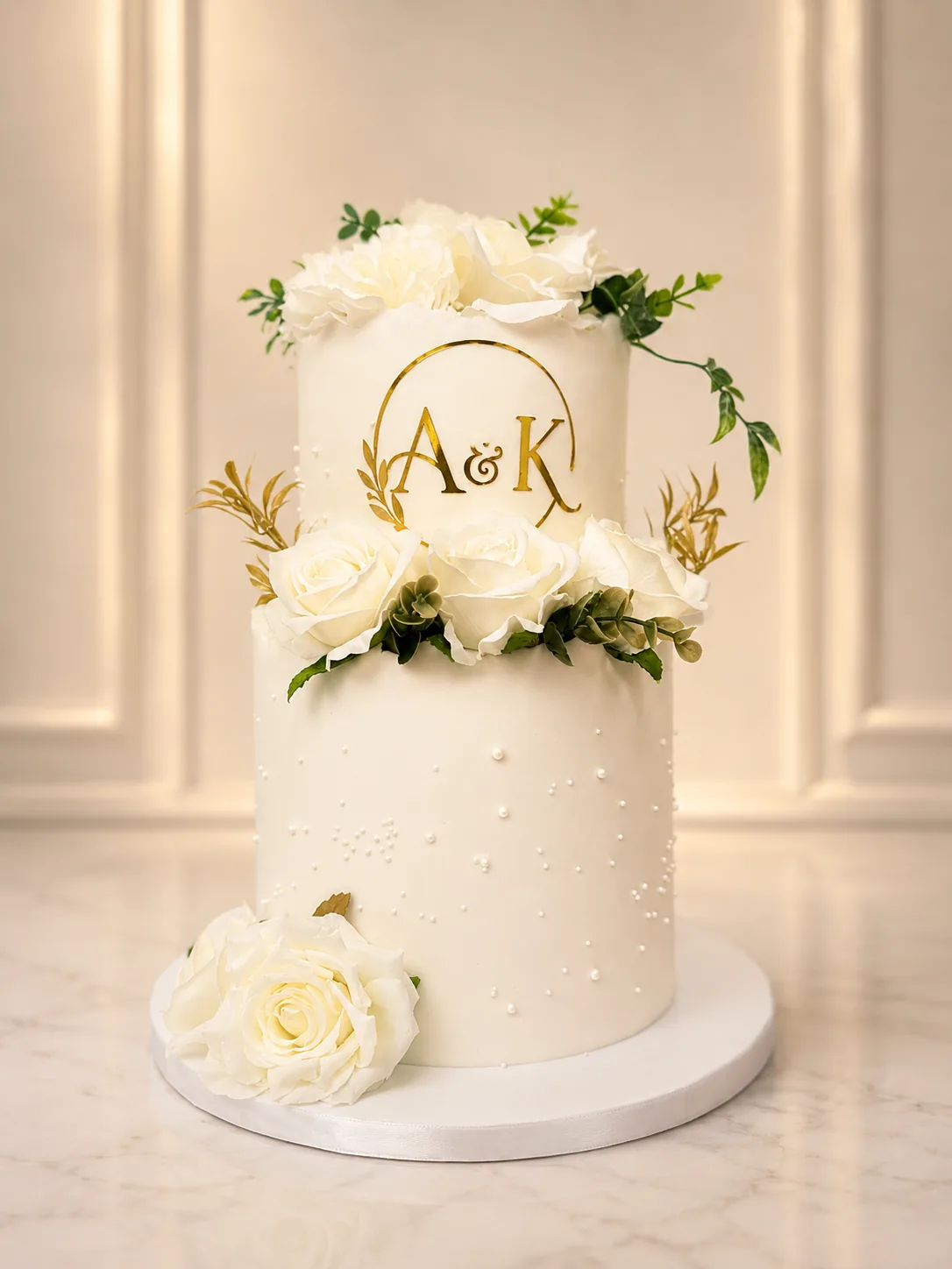 Contemporary Wedding Cake — custom wedding cake by Sweet Mischief JA in Kingston, Jamaica