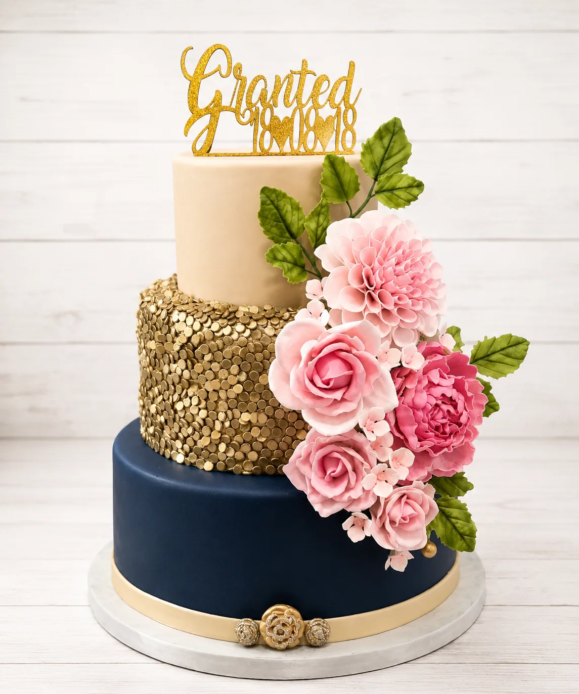 Timeless Tiered Wedding Cake — custom wedding cake by Sweet Mischief JA in Kingston, Jamaica