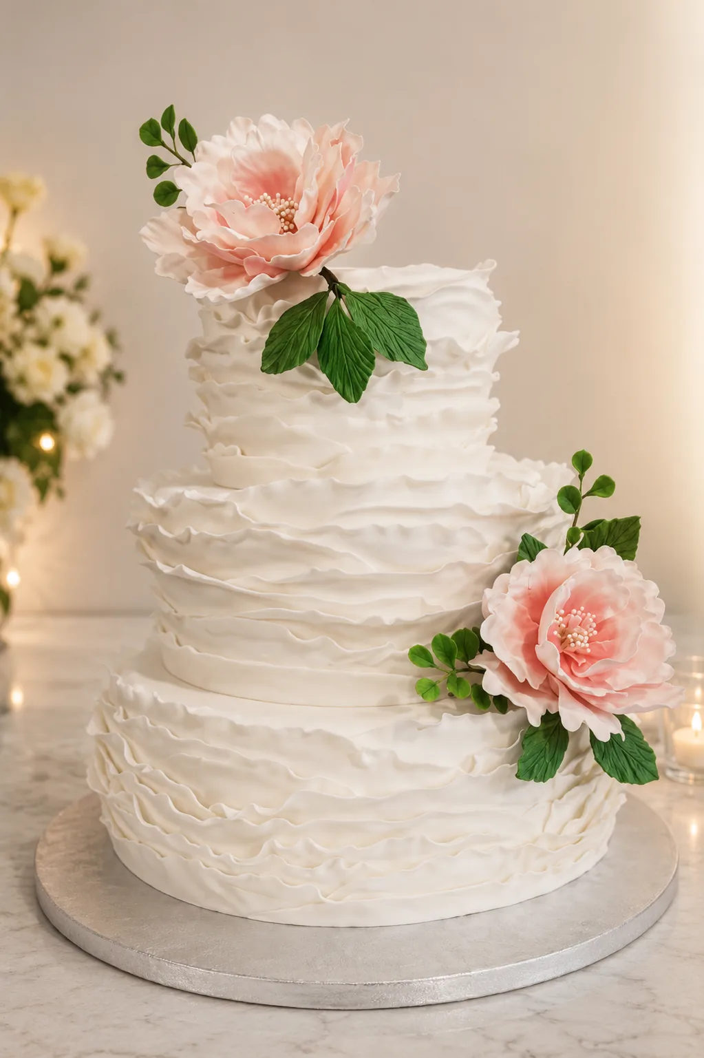 Timeless Tiered Wedding Cake — custom wedding cake by Sweet Mischief JA in Kingston, Jamaica
