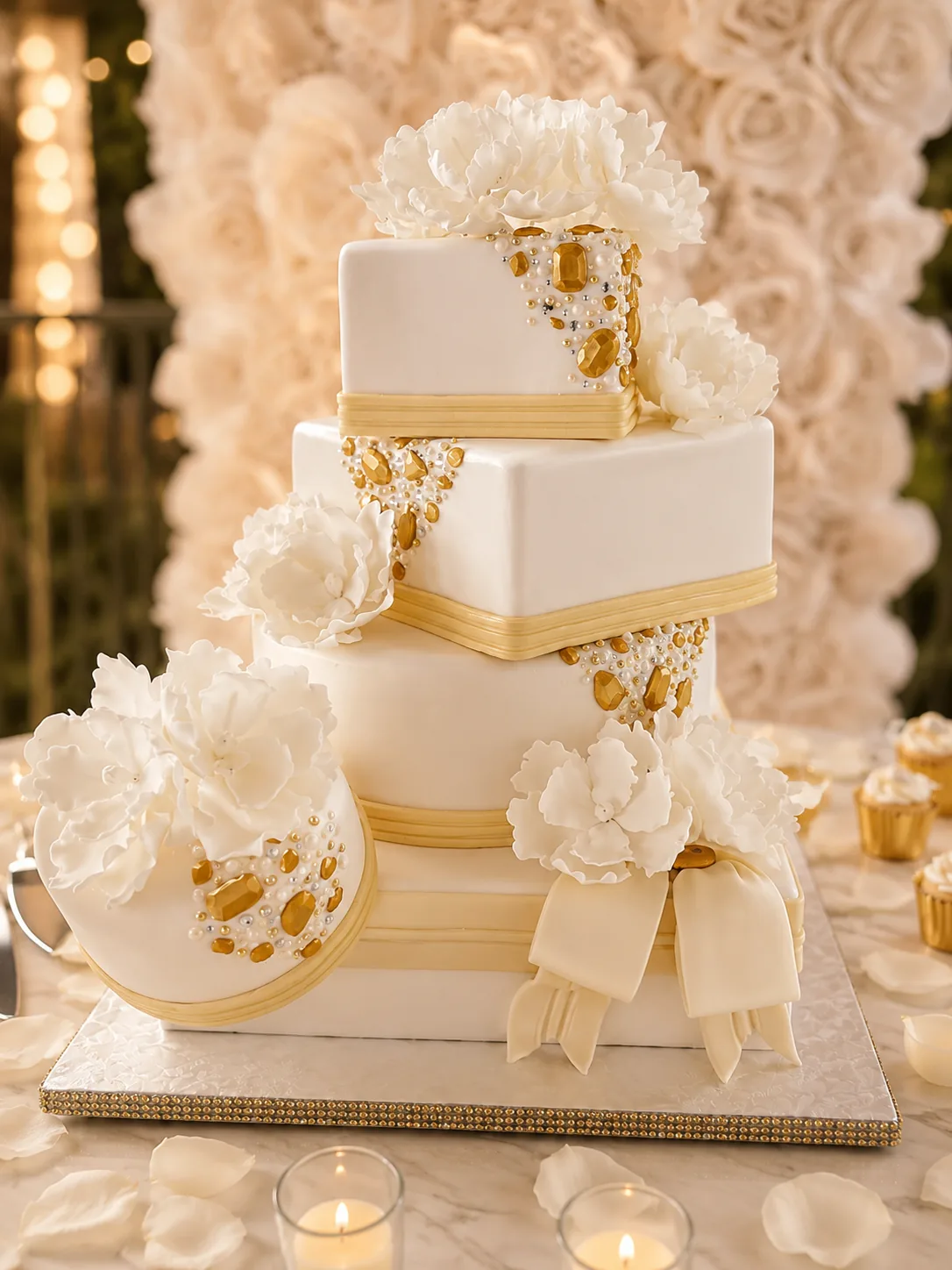 Modern Romance Wedding Cake — custom wedding cake by Sweet Mischief JA in Kingston, Jamaica