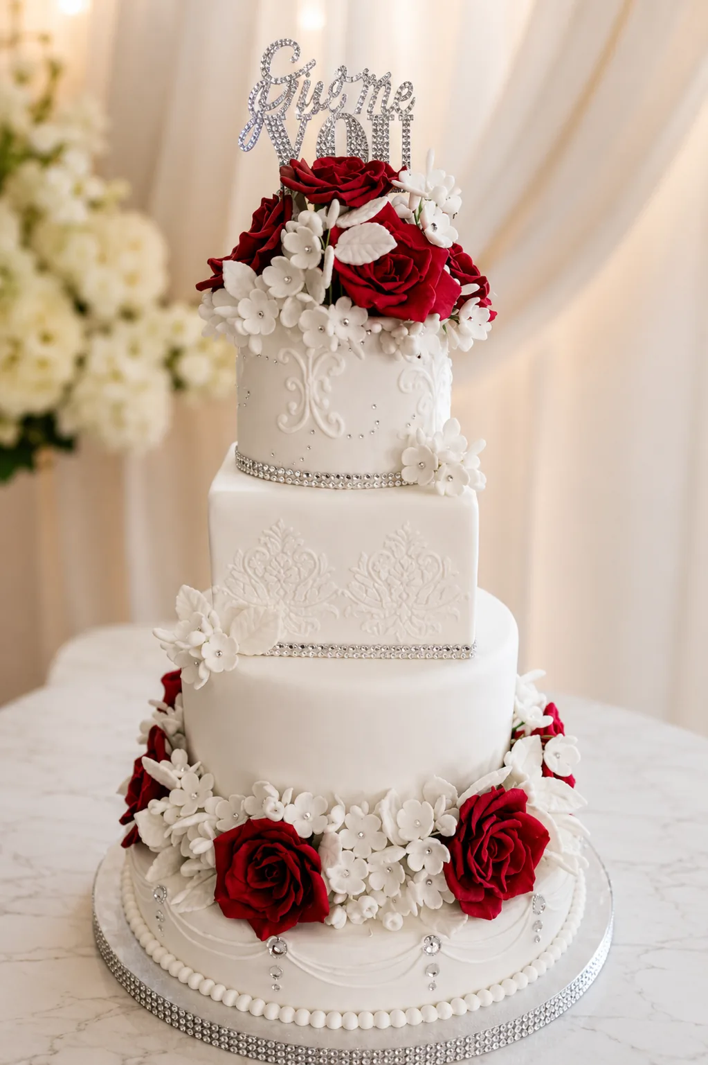 Classic Wedding Cake Design — custom wedding cake by Sweet Mischief JA in Kingston, Jamaica