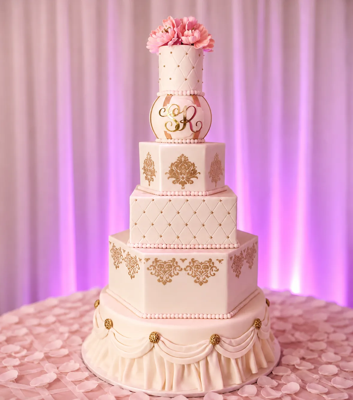 Contemporary Wedding Cake — custom wedding cake by Sweet Mischief JA in Kingston, Jamaica