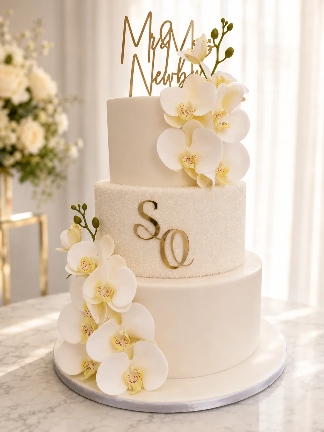 Romantic Tiered Wedding Cake — custom wedding cake by Sweet Mischief JA in Kingston, Jamaica