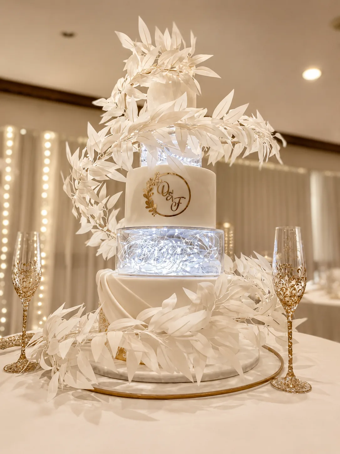 Luxury Wedding Statement Cake — custom wedding cake by Sweet Mischief JA in Kingston, Jamaica