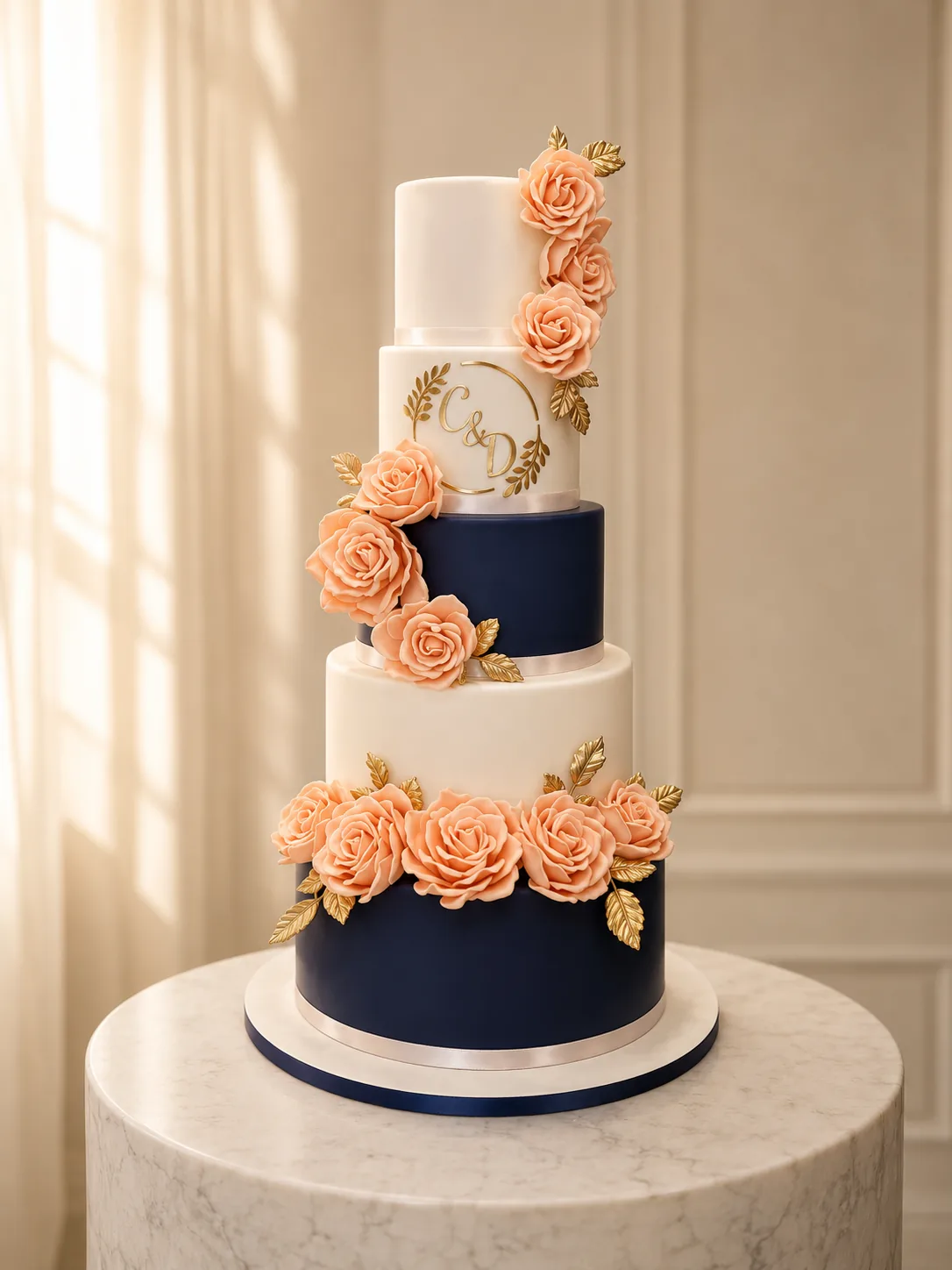 Romantic Tiered Wedding Cake — custom wedding cake by Sweet Mischief JA in Kingston, Jamaica
