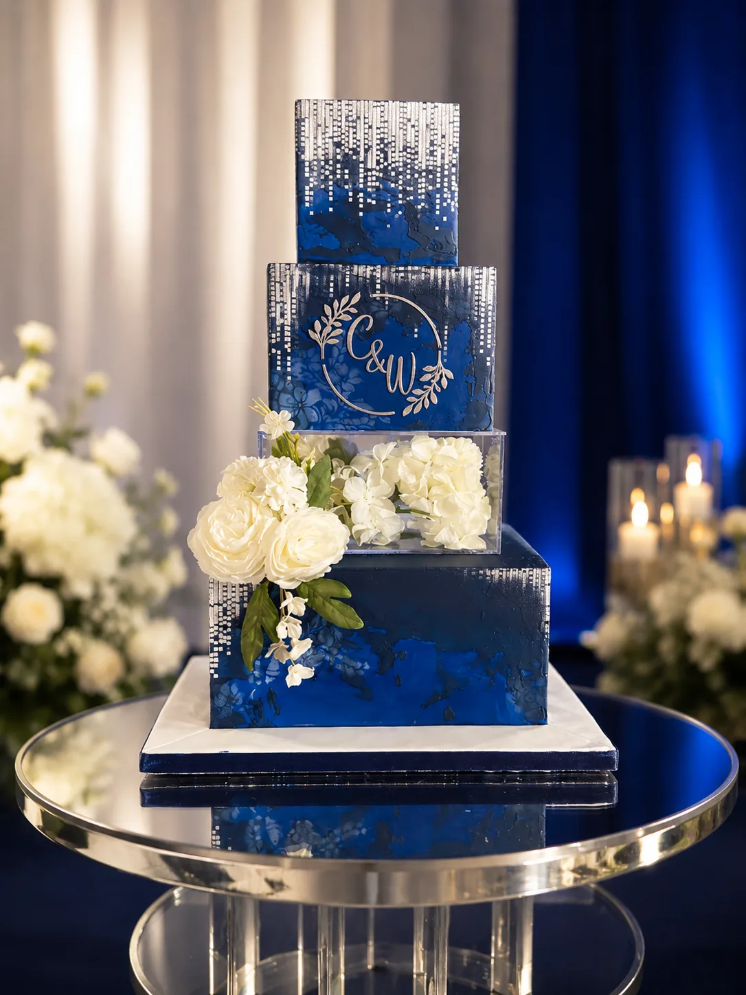 Contemporary Wedding Cake — custom wedding cake by Sweet Mischief JA in Kingston, Jamaica