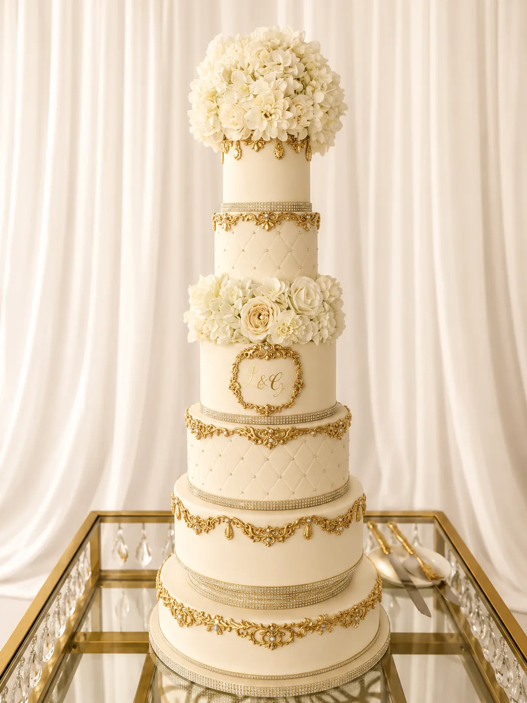 Romantic Tiered Wedding Cake — custom wedding cake by Sweet Mischief JA in Kingston, Jamaica