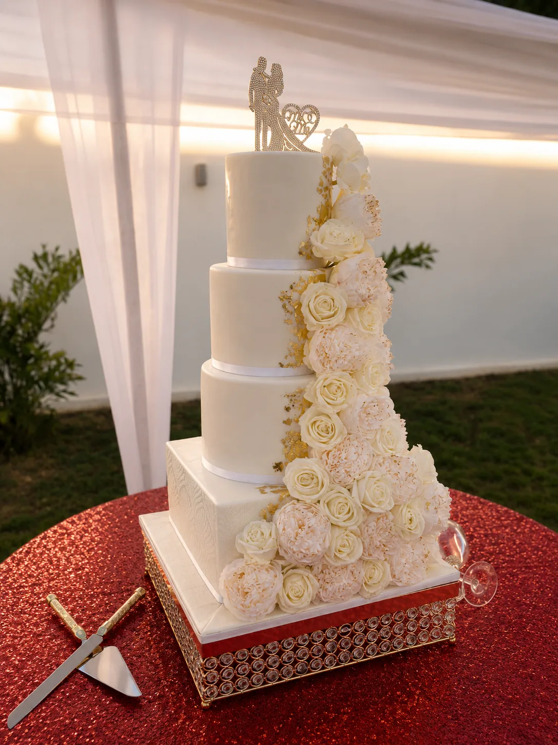 Timeless Tiered Wedding Cake — custom wedding cake by Sweet Mischief JA in Kingston, Jamaica