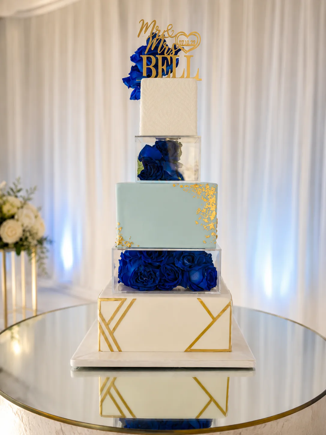 Modern Romance Wedding Cake — custom wedding cake by Sweet Mischief JA in Kingston, Jamaica