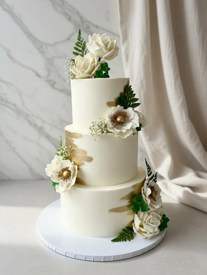 Modern Romance Wedding Cake — custom wedding cake by Sweet Mischief JA in Kingston, Jamaica
