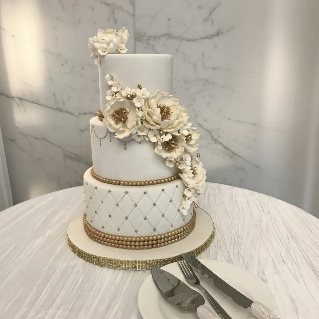 Classic Wedding Cake Design — custom wedding cake by Sweet Mischief JA in Kingston, Jamaica