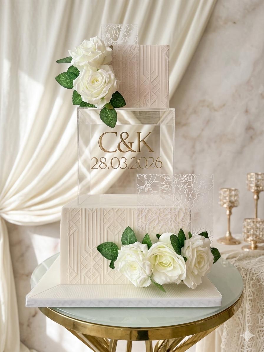 Classic Tiered Wedding Cake by Sweet Mischief JA