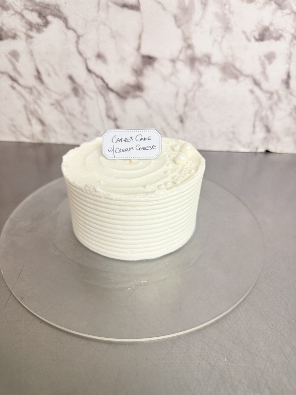 Wedding cake tasting sample with carrot cake and cream cheese filling by Sweet Mischief JA in Jamaica